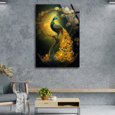 Peacock Wall Decor-Tempered Glass Wall Art-Peacock Wall Art-Glass Printing-Large Wall Art-Wall Hangings-Glass Wall Decor-Animal Wall Decor 3