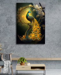 Peacock Wall Decor-Tempered Glass Wall Art-Peacock Wall Art-Glass Printing-Large Wall Art-Wall Hangings-Glass Wall Decor-Animal Wall Decor 3