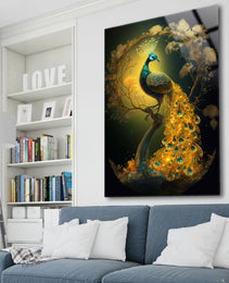 Peacock Wall Decor-Tempered Glass Wall Art-Peacock Wall Art-Glass Printing-Large Wall Art-Wall Hangings-Glass Wall Decor-Animal Wall Decor 3