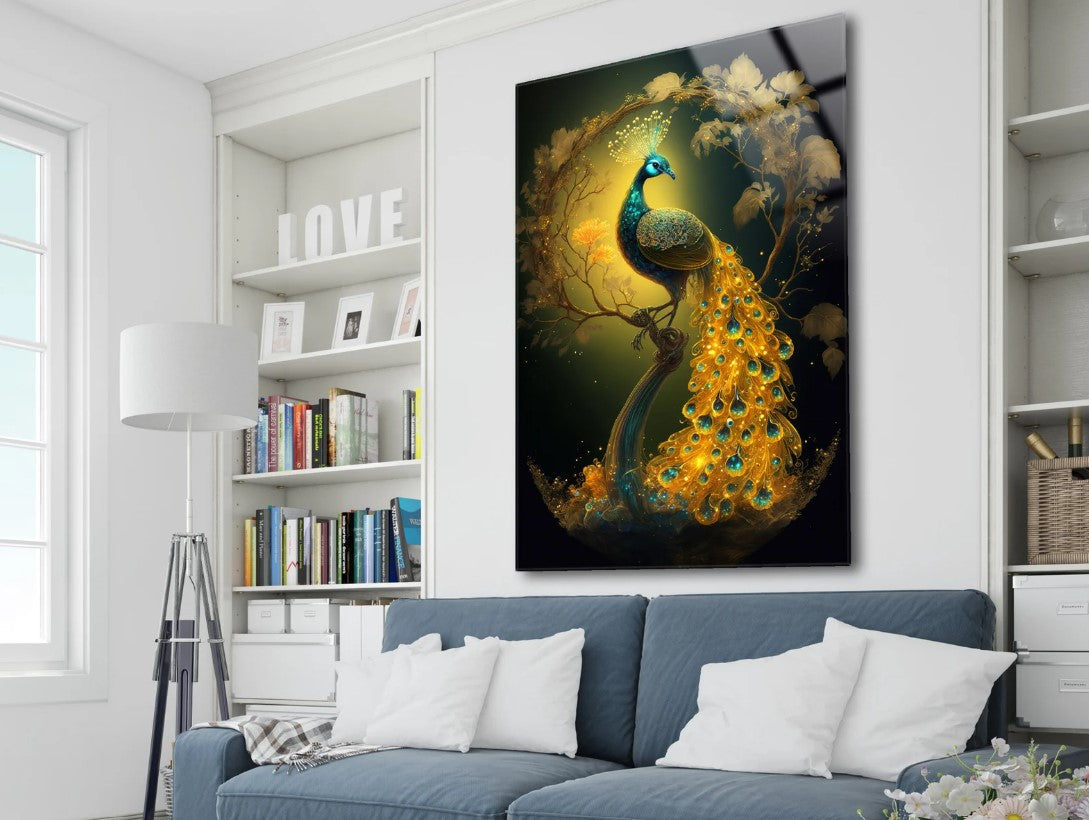 Peacock Wall Decor-Tempered Glass Wall Art-Peacock Wall Art-Glass Printing-Large Wall Art-Wall Hangings-Glass Wall Decor-Animal Wall Decor 3