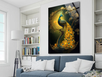 Peacock Wall Decor-Tempered Glass Wall Art-Peacock Wall Art-Glass Printing-Large Wall Art-Wall Hangings-Glass Wall Decor-Animal Wall Decor 3