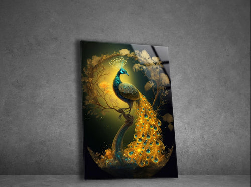 Peacock Wall Decor-Tempered Glass Wall Art-Peacock Wall Art-Glass Printing-Large Wall Art-Wall Hangings-Glass Wall Decor-Animal Wall Decor 3