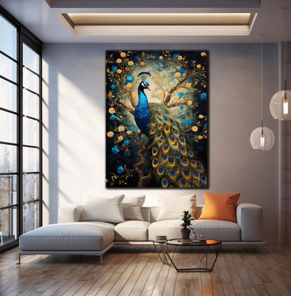 Peacock Wall Decor-Tempered Glass Wall Art-Peacock Wall Art-Glass Printing-Large Wall Art-Wall Hangings-Glass Wall Decor-Animal Wall Decor