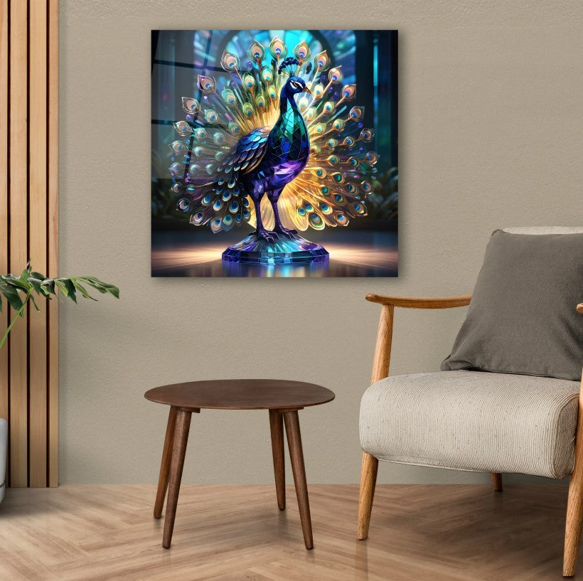 Peacock Wall Decor-Tempered Glass Wall Art-Peacock Wall Art-Glass Printing-Large Wall Art-Wall Hangings-Glass Wall Decor-Animal Wall Decor 5