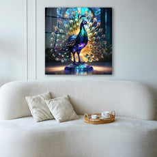 Peacock Wall Decor-Tempered Glass Wall Art-Peacock Wall Art-Glass Printing-Large Wall Art-Wall Hangings-Glass Wall Decor-Animal Wall Decor 5