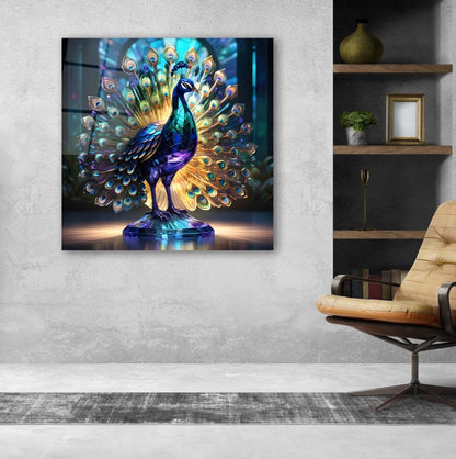 Peacock Wall Decor-Tempered Glass Wall Art-Peacock Wall Art-Glass Printing-Large Wall Art-Wall Hangings-Glass Wall Decor-Animal Wall Decor 5