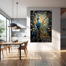 Peacock Wall Decor-Tempered Glass Wall Art-Peacock Wall Art-Glass Printing-Large Wall Art-Wall Hangings-Glass Wall Decor-Animal Wall Decor