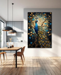 Peacock Wall Decor-Tempered Glass Wall Art-Peacock Wall Art-Glass Printing-Large Wall Art-Wall Hangings-Glass Wall Decor-Animal Wall Decor