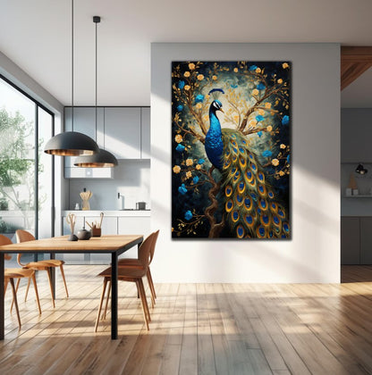 Peacock Wall Decor-Tempered Glass Wall Art-Peacock Wall Art-Glass Printing-Large Wall Art-Wall Hangings-Glass Wall Decor-Animal Wall Decor