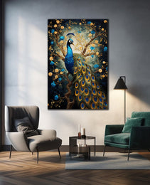 Peacock Wall Decor-Tempered Glass Wall Art-Peacock Wall Art-Glass Printing-Large Wall Art-Wall Hangings-Glass Wall Decor-Animal Wall Decor