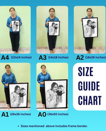 Buy Portrait Sketch Online | Get a Hand-Drawn Sketch Painting / Pencil Portrait Frame | Realistic Portrait Sketch by Top Portrait Sketch Artists